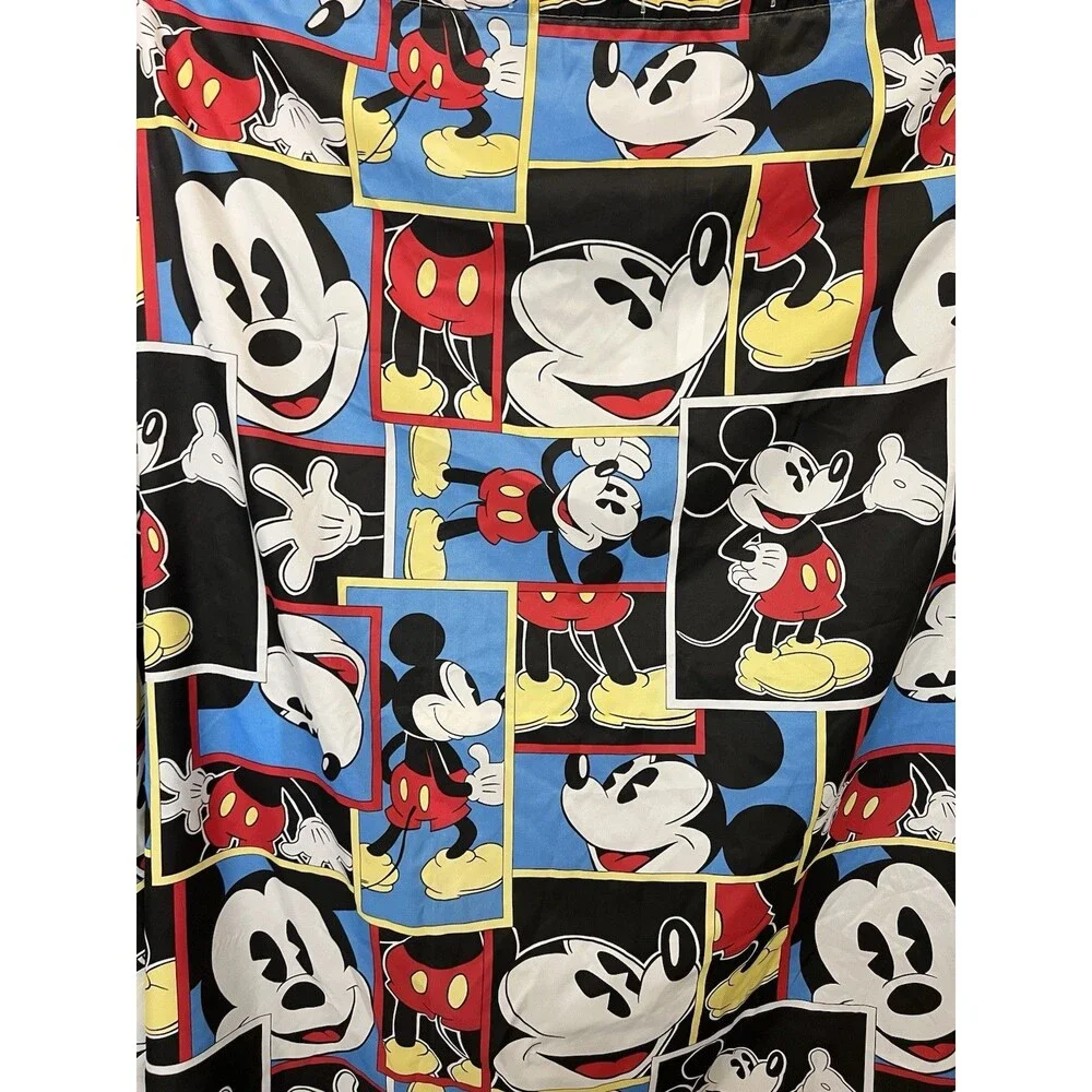Disney Mickey Mouse Shower Curtain Fabric 68x72 Cute EUC